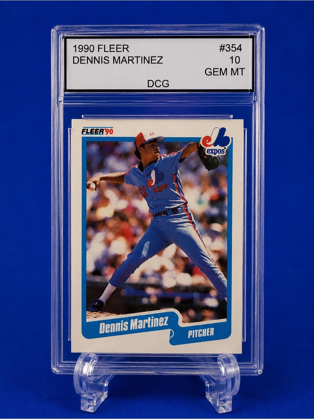 1990 Fleer Dennis Martinez Baseball Trading Card - Montreal Expos